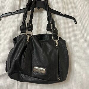Rosetti Black Shoulder Bag with Silver Accents